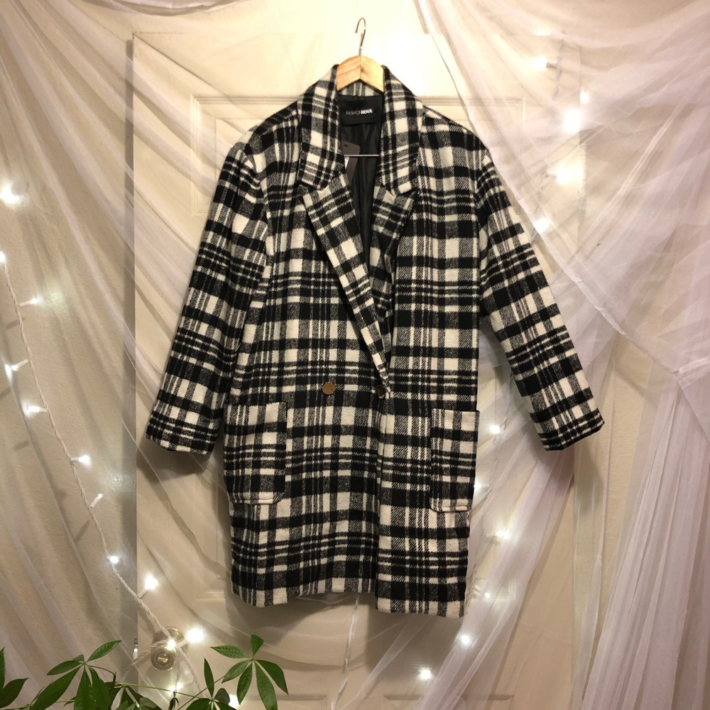 FashionNova plaid peacoat